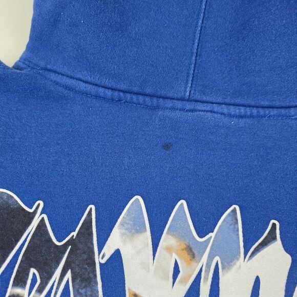 Revenge Gallery Dept Heavens Hoodie Blue Graphic Print Size Medium - Picture 14 of 14